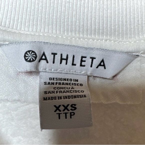 Athleta “Find Your Movement” White Sweatshirt with Red Embroidery XXS - Picture 2 of 4